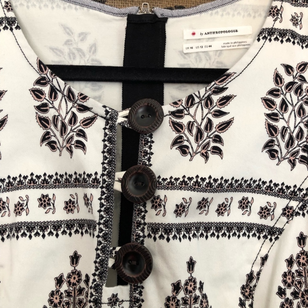 Anthropologie Black and White Midi Dress - Picture 4 of 6